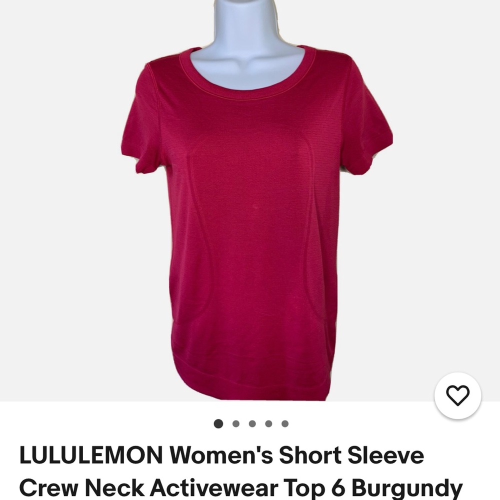 lululemon athletica Women's Burgundy Short Sleeve Top